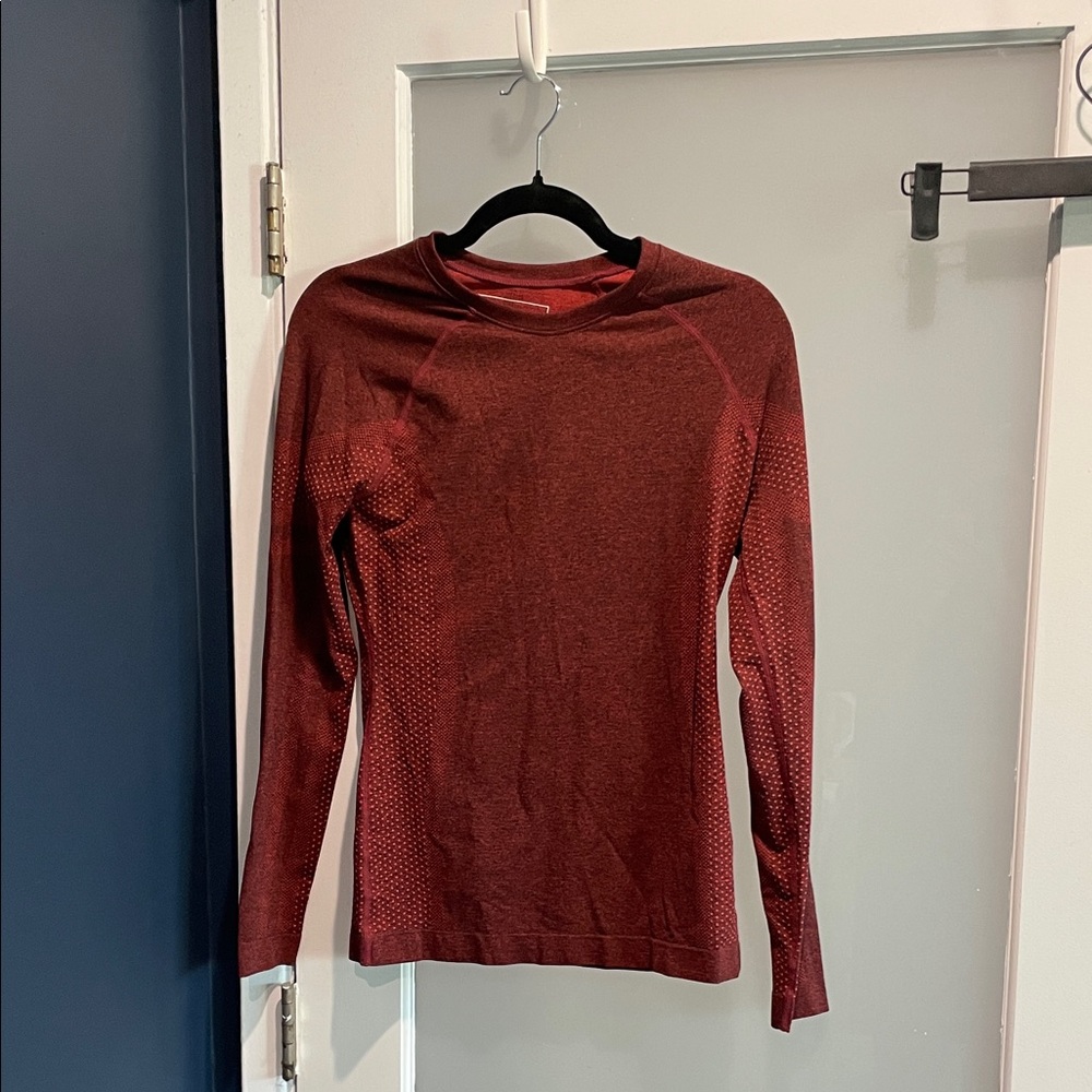 Figs Deep Red Seamless Underscrub Top